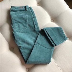 Teal corduroy skinny jeans